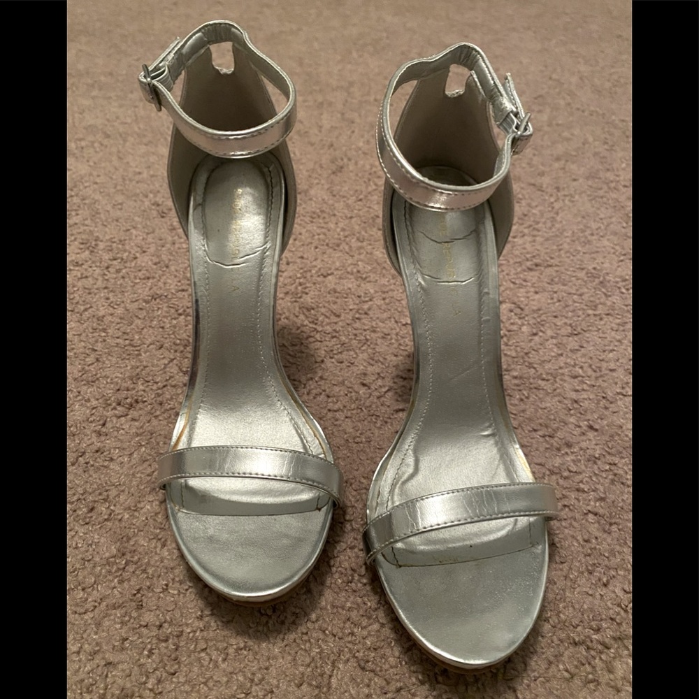 Silver high heels